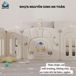 Quây cũi nhựa cho bé gấp gọn Pakey thỏ 51 quay nhua gap gon pakey tho 24