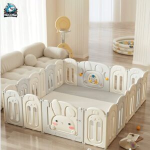 Quây cũi nhựa cho bé gấp gọn Pakey thỏ 53 quay nhua gap gon pakey tho 27