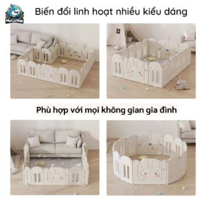 Quây cũi nhựa cho bé gấp gọn Pakey thỏ 44 quay nhua gap gon pakey tho 28