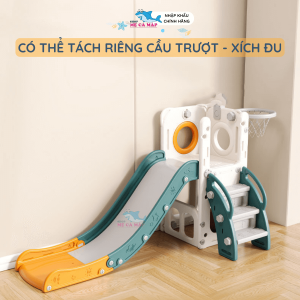 Cầu trượt cho bé xích đu Pakey lâu đài CS2 27 Bộ cầu tuột cho bé có thiết kế gọn nhẹ, dễ dàng gấp lại khi không sử dụng