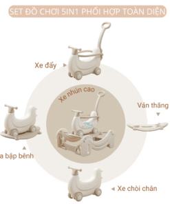 Set ngựa bập bênh Pakey Banana có tích hợp nhiều trò chơi cho bé thoả sức khám phá