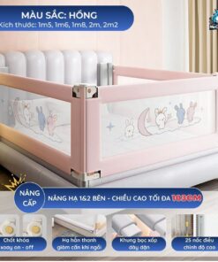 Thanh chắn giường Pakey NV2 nâng cấp màu hồng