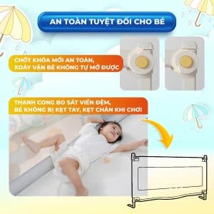 Thanh chắn giường Pakey có chốt khoá an toàn cải tiến mới