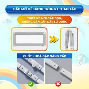 Thanh chắn giường NK01 có chế độ tháo lắp trong 1 thao tác