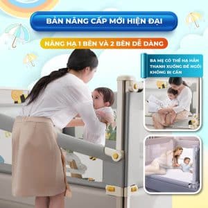 Ba mẹ yên tâm hơn khi trông con với thanh chắn giường NK01