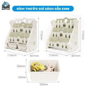 Giá sách cho bé Pakey E096 5 tầng hình gấu