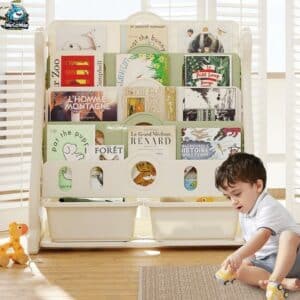 Kệ sách cho bé 5 tầng hình gấu Pakey E096