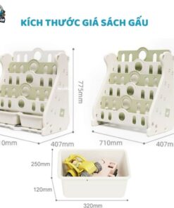 Kệ sách cho bé Pakey 5 tầng E96 32 Kệ sách cho bé 5 tầng hình gấu Pakey E096