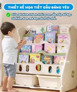 Kệ sách cho bé Pakey 5 tầng E96 26 Giá sách cho bé Pakey E096 5 tầng hình gấu