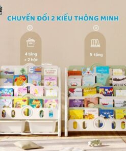 Kệ sách cho bé Pakey 5 tầng E96 36 Kệ sách cho bé 5 tầng hình gấu Pakey E096