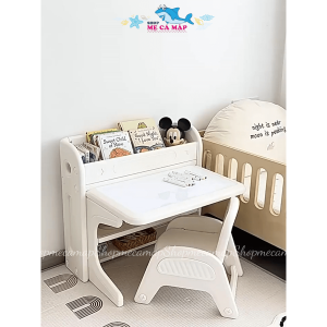 Bộ bàn học cho bé Pakey E032 26 Bàn học cho trẻ chính hãng đa năng gồm nhiều tiện ích: bàn học, bàn ăn, vẽ, để đồ cho bé