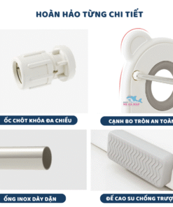 Hệ thống khung được làm bằng thép carbon không gỉ, có độ chắc chắn cao, chịu được tải trọng lớn