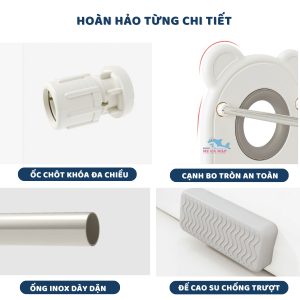 Giá kệ sách cho bé kèm hộc 25 Hệ thống khung được làm bằng thép carbon không gỉ, có độ chắc chắn cao, chịu được tải trọng lớn