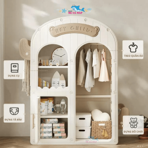 Tủ nhựa quần áo cho bé Pakey đa năng 24 Tủ nhựa quần áo cho bé đa năng có hoạ tiết ngộ nghĩnh kết hợp với màu sắc trang nhã