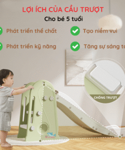 Cầu trượt cho bé Pakey chim cánh cụt 28 Thiết kế cầu thang của cầu trượt kín an toàn cho trẻ nhỏ nhưng vẫn đảm bảo được tính thẩm mỹ