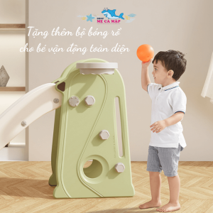 Cầu trượt cho bé Pakey chim cánh cụt 29 Cầu trượt cho bé được tặng thêm vòng bóng rổ và được tặng quả bóng rổ