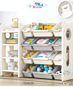 Các tầng của kệ sách cũng được thiết kế với độ nghiêng 15 độ giúp việc cất đồ, tìm đồ và lấy đồ trở nên dễ dàng hơn