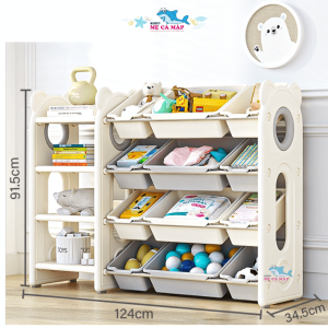 Giá kệ sách cho bé kèm hộc 27 Các tầng của kệ sách cũng được thiết kế với độ nghiêng 15 độ giúp việc cất đồ, tìm đồ và lấy đồ trở nên dễ dàng hơn