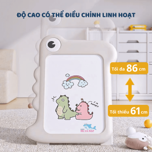 Bảng học cho bé Pakey khủng long 28 Bảng có thể điều chỉnh độ cao linh hoạt, thao tác dễ dàng chỉ bằng việc nới lỏng chốt bên hông bảng