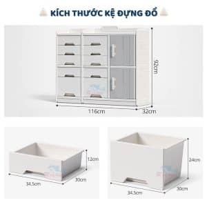 Kệ đồ dạng tủ Pakey E103 cho bé 39 Kích thước tối ưu của kệ đồ dạng tủ