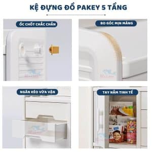 Kệ đồ dạng tủ Pakey E103 cho bé 38 Kệ đồ dạng tủ Pakey có 5 tầng
