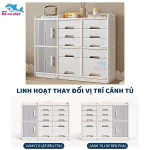 Kệ đồ dạng tủ Pakey E103 cho bé 35 Kệ đồ dạng tủ có bánh xe di chuyển linh hoạt