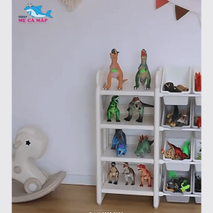 Giá kệ sách cho bé kèm hộc 32 Các tầng của kệ sách được thiết kế nghiêng 15 độ