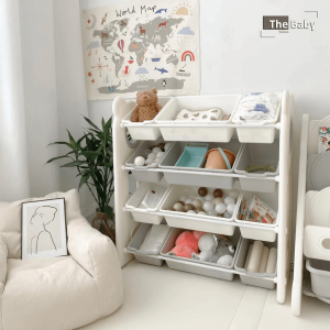 Giá kệ sách cho bé kèm hộc 34 Khung kệ được làm bằng thép carbon 8x không gỉ, chắc chắn