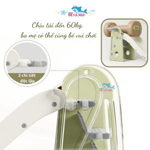 Cầu trượt cho bé Pakey chim cánh cụt 34 Cầu trượt cho bé đảm bảo an toàn khi các bé vui chơi nhờ đế chống trượt, cầu thang khép kín, tay vịn cao