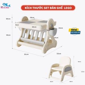 Bộ bàn lego đa năng Pakey 33 Kích thước tối ưu của bộ bàn lego đa năng