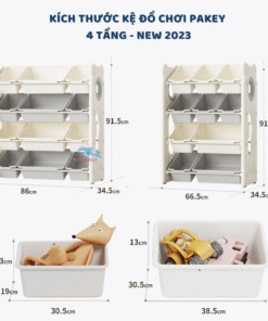 Bộ sản phẩm bao gồm 1 giá để đồ 4 tầng có hộc và 1 kệ 4 tầng màu trắng ghi sang trọng