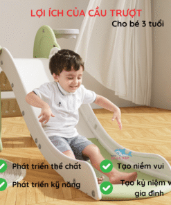 Cầu trượt cho bé Pakey chim cánh cụt 37 Cầu trượt cho bé hình chim cánh cụt chịu được tải trọng tối đa 100kg