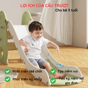 Cầu trượt cho bé Pakey chim cánh cụt 37 Cầu trượt cho bé hình chim cánh cụt chịu được tải trọng tối đa 100kg