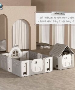 Quây nhựa cao cấp cho bé Pakey Full House 61 Quây cũi nhựa cho bé PAkey Full House 1m6x2m