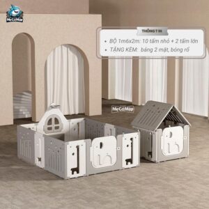 Quây nhựa cao cấp cho bé Pakey Full House 61 Quây cũi nhựa cho bé PAkey Full House 1m6x2m