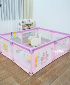 Quây cũi vải Pakey K1 màu hồng 11 quay cui vai cho be K1 mau hong 3