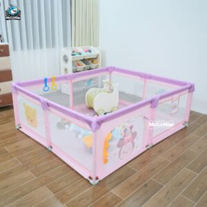 Quây cũi vải Pakey K1 màu hồng 11 quay cui vai cho be K1 mau hong 3