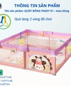 Quây cũi vải Pakey K1 màu hồng 10 quay cui vai cho be K1 mau hong 5