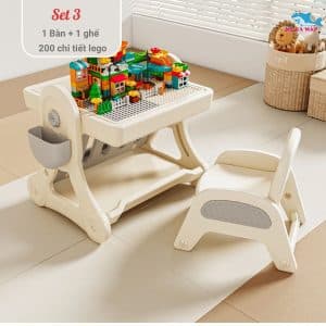 Bộ bàn lego đa năng Pakey 44 Với bộ lắp ráp Lego, trẻ có thể dễ dàng lắp ráp các khối Lego để tạo ra những công trình độc đáo theo ý thích của mình