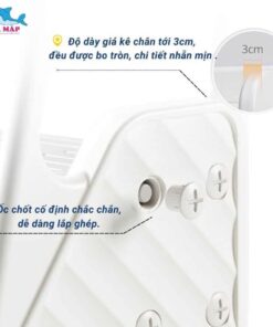 Thang kê chân cho bé F041 24 Giá kê chân có tay vịn, đế silicon chống trượt, bậc thang thiết kế chống trượt