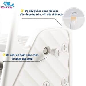Thang kê chân cho bé F041 24 Giá kê chân có tay vịn, đế silicon chống trượt, bậc thang thiết kế chống trượt