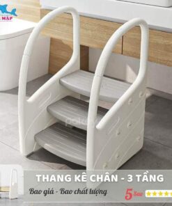Thang kê chân cho bé F041 30 Giá kê chân dành cho bé có 3 bậc giúp trẻ đi tới bồn rửa hoặc mặt bàn để trẻ có thể với tới đánh răng hoặc rửa tay một cách an toàn