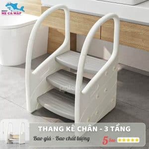 Thang kê chân cho bé F041 30 Giá kê chân dành cho bé có 3 bậc giúp trẻ đi tới bồn rửa hoặc mặt bàn để trẻ có thể với tới đánh răng hoặc rửa tay một cách an toàn