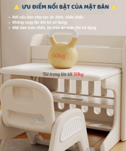 Bộ bàn học cho bé Pakey E032 37 Bộ bàn học có khả năng chịu tải lên tới 100kg