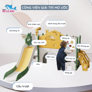 Cầu trượt liên hoàn cho bé Pakey CS03 28 Cầu trượt liên hoàn có thiết kế hiện đại với 3 màu sinh động, hấp dẫn các bé