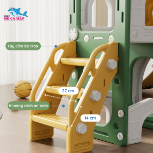 Cầu trượt liên hoàn cho bé Pakey CS03 31 Bộ cầu trượt đa năng CS03 với thiết kế 5 trong 1 mang đến cho bé yêu của bạn không gian vui chơi, học hỏi và sáng tạo