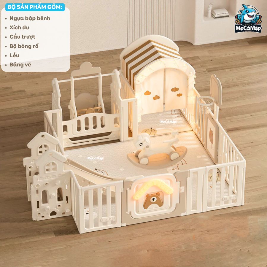 Quây cũi liên hoàn Pakey Gấu Mặt Trăng 5,6,7 tiện ích 81 Quây cũi liên hoàn Gấu mặt trăng Pakey GMT01-02