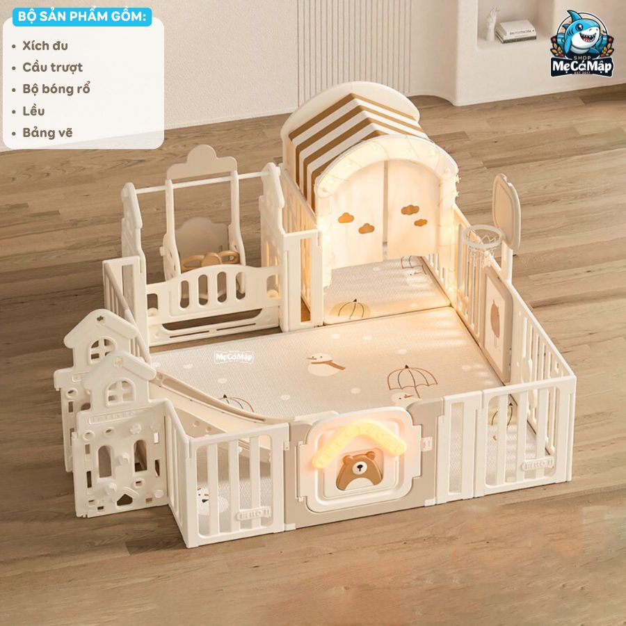 Quây cũi liên hoàn Pakey Gấu Mặt Trăng 5,6,7 tiện ích 80 Quây cũi liên hoàn Gấu mặt trăng Pakey GMT01-02