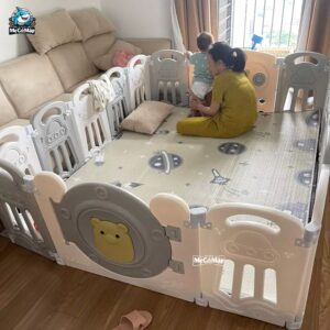 Quây cũi nhựa gấp gọn Pakey Gấu cao cấp 37 quay nhua cho be gap gon pakey gau cao cap 12