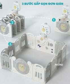 Quây cũi nhựa gấp gọn Pakey Gấu cao cấp 27 quay nhua cho be gap gon pakey gau cao cap 2